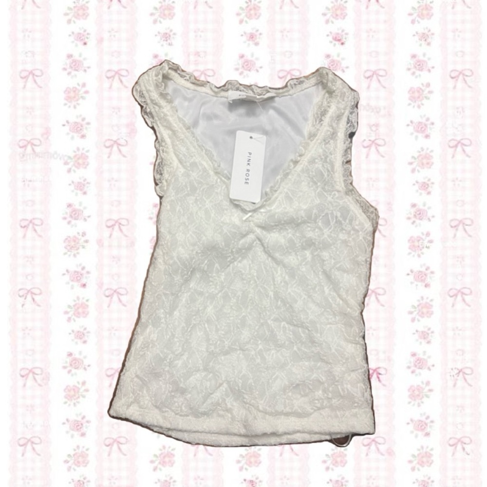 White Lace Sleeveless Top